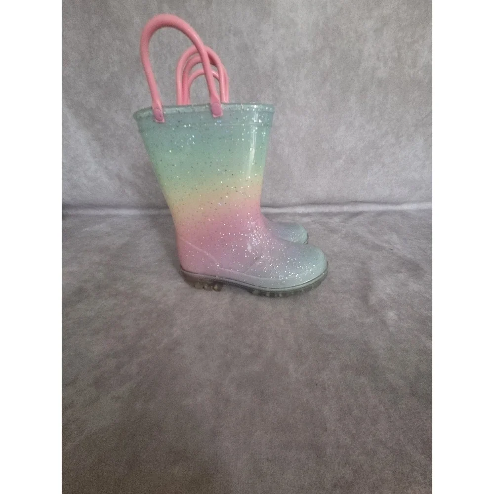 Girls Pastel Rainboots Size 9